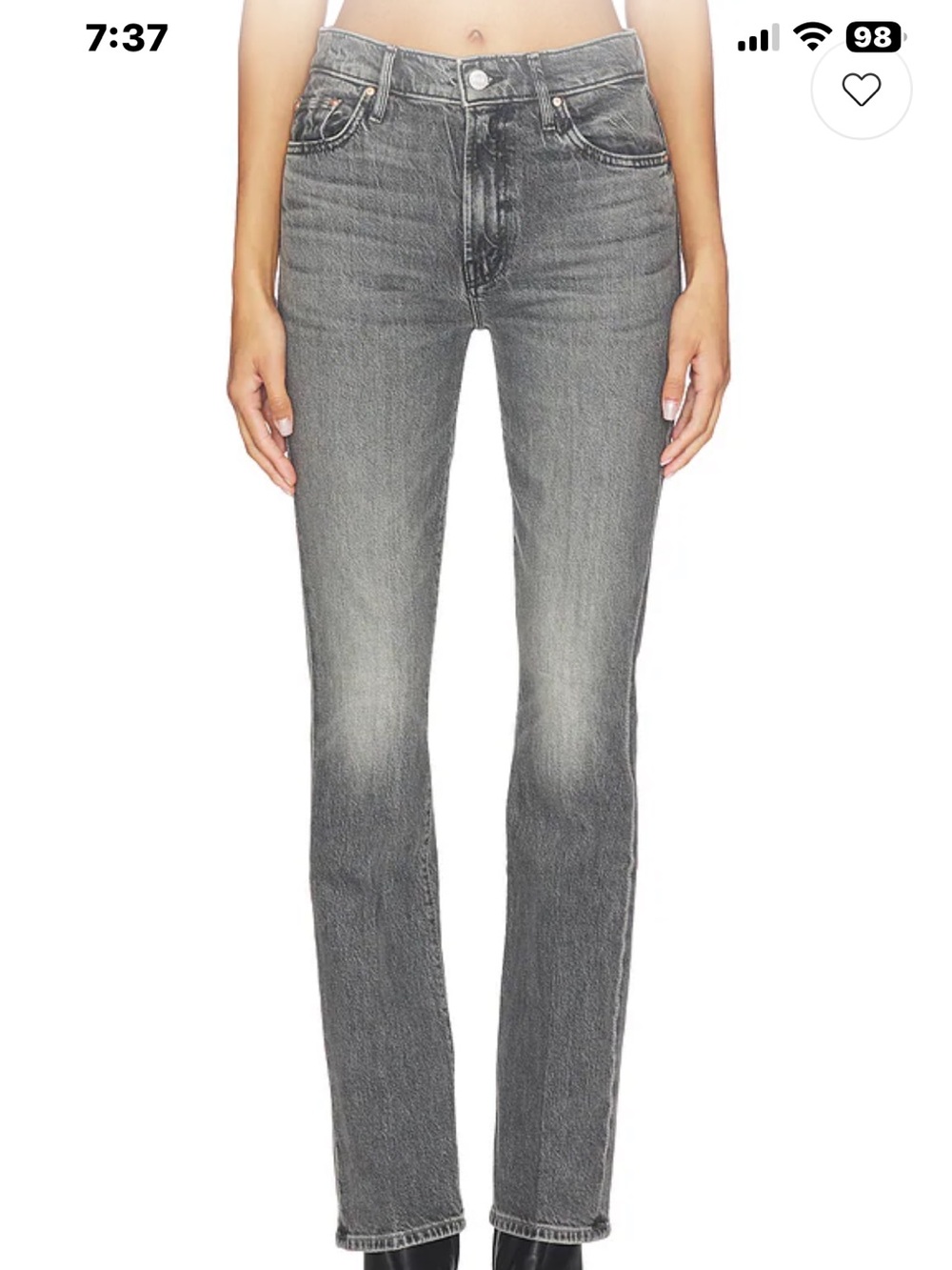 MOTHER The Insider Skimp in Magpie Jeans in Washed Gray